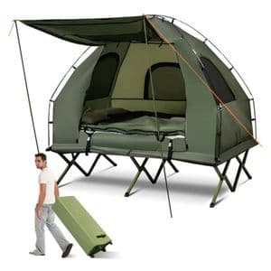 Generic Gymax Catre Plegable 5 En 1 Con Colchón, Almohadas Y Sombril Verde