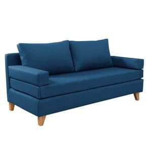 Le Futon Sillón Belgrado 3 Cuerpos 2m Convertible Cama en Chenille Azul