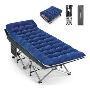 Generic Catre De Camping Portátil Oxford 1200d Con Cojín, Almohada Y Color