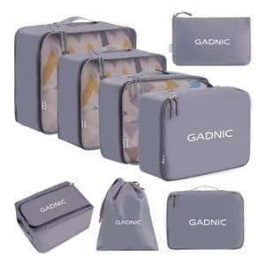 Gadnic Set Organizadores de Viajes Gris Gadnic 8 Piezas Ropa Zapatos Neceser