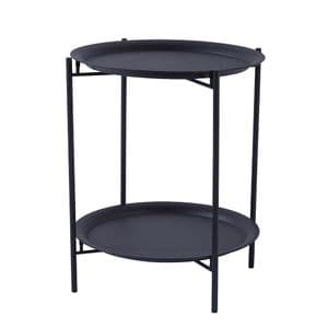 Youngshinny Mesa de Arrime Circular Negra 2 Capas