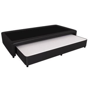 Mussa Sommier Bicama de 1 Plaza Mussa Urania Ecocuero Negro 90x190 cm