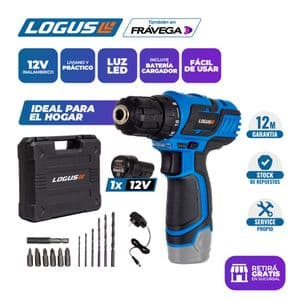 Logus Taladro Atornillador Inalámbrico Litio Logus 12v + Maletín