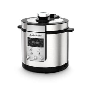 Ultracomb Olla Electrica A Presion PS4006 Ultracomb 1000W 6L Plateada Y Negra