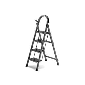 Generic Escalera Negra Reforzada Plegable 4 Escalones Home Co. Tijeras