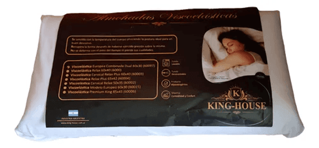 King House Combo X2 Almohada King-house 60x30 Viscoelastica E/combinada