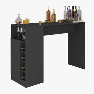 Mobilarg Barra Mesa Alta Isla De Cocina 135x45 Con Vinoteca Y Puerta