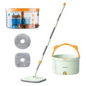 Homettler Mopa Trapeador Balde Escurridor Lampazo Centrifuga Separador Agua Sucia/limpia Doble Compartimiento 