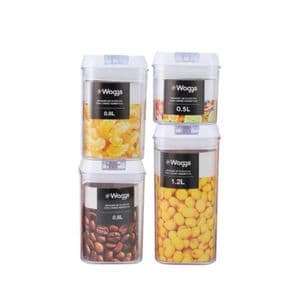 Waggs Set X4 Frascos Contenedores Hermeticos Waggs Taper Apilables
