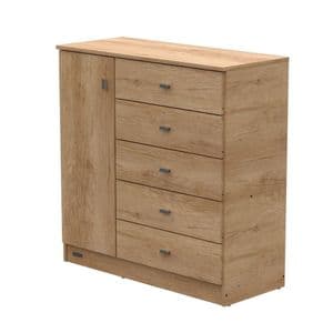 Mosconi Comoda Pack 5 Cajones 1 Puerta Bambu (Neb Nat)