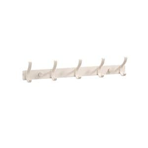 Waggs Perchero de Pared Metálico 5 Ganchos Waggs Organizador Moderno Crema