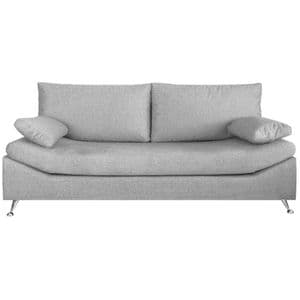 Le Futon Sillon Sofa 2 Cuerpos 1.6m Pretoria Patas Cromadas en Chenille Gris Claro