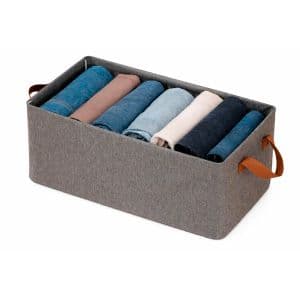 Oh My Shop! Canasto Plegable Caja Organizadora De Tela Con Manija Color Gris