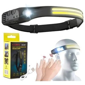 Generic Linterna Vincha Led Minero 3 Luces Recargable Con Sensor Usb
