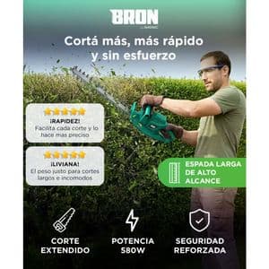 Gadnic Cortacerco Eléctrico Bron by Gadnic 580W Espada Larga Doble Empuñadura Hoja Acero Corte Preciso
