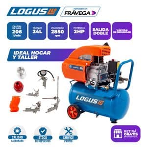 Logus Compresor Logus 24 Litros 2.0hp - Portátil + Aceite Comp