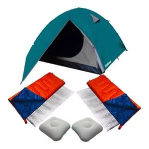 Solana Combo Carpa 4 personas Bolsas de Dormir Almohadas Aislantes