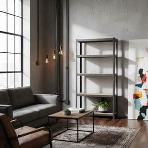Sc Metalurgica Estantería Metálica Rack 90x40x180 5 Estantes Sin Tornillos Negro