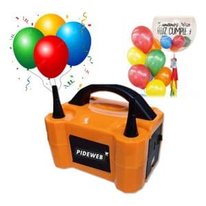 Lusqtoff Inflador Electrico Doble De Globos Eventos + 2 Picos 220v
