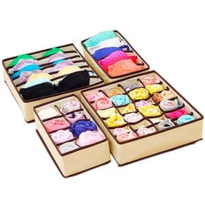 Gadnic Kit x4 de Organizadores de Cajón Gadnic Medias / Ropa Interior