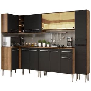 Madesa Combo Alacena Y Bajo Mesada De Esquina Emilly Wave 325 Cm