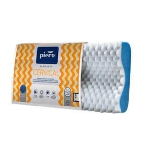 Piero Almohada Piero CERVICAL 65x35 Blanca y Azul