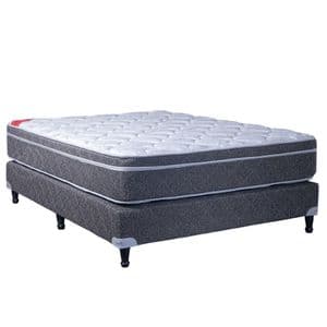 Maxiking Conjunto Sommier y Colchon de Espuma Maxiking Crepusculo 2 Plazas y Media 140x190x28cm De Alta Densi