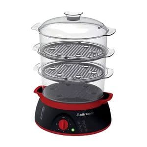 Ultracomb Ultracomb Vp4603 Vaporera Electrica 8.5l 900w 3 Bandejas Negro Y Rojo