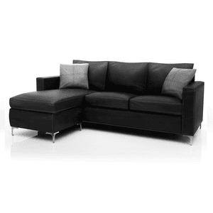 American Wood Sillón de 3 Cuerpos Esquinero Convertible American Wood Ecocuero Negro