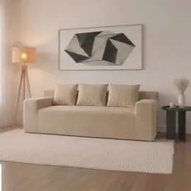 Gadnic Sillón Sofá Rieti By Gadnic 3 Cuerpos 220 cm Espuma Comprimido 1 Pieza Beige
