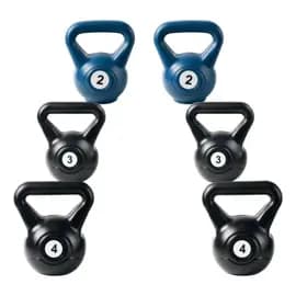 Jls Outdoor Kit X6 Pesa Rusa Azul y negro 2kg/3kg/4kg Kettlebell Entrenamiento Gym