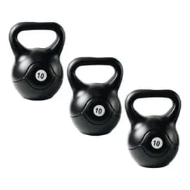 Jls Outdoor Kit X3 Pesa Rusa Negro 10 Kg Kettlebell Entrenamiento Funcional