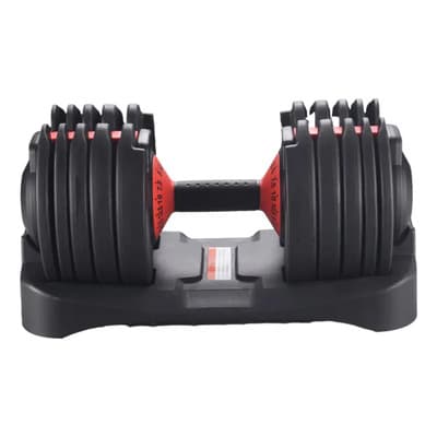 Dumbell Pesas Mancuerna Ajustable V2 24 Kg Platos Regulables Color Negro Y Rojo