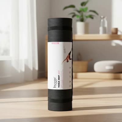 Hygge Colchoneta Mat Nbr 8mm Negro Profesional Accesorio Antideslizante Yoga Pilates Fitness Gimnasio Casa