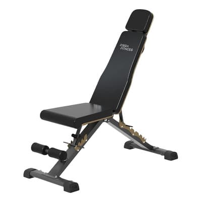 Fibra Fitness Banco Gimnasio Multiangular Asiento Respaldo Regulable Pesas Negro Con Dorado