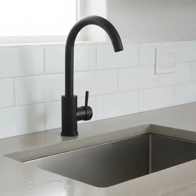 Alpina Griferia Pico De Ganso Acero Inoxidable Ah Home Baño Ah04 Negro Mate