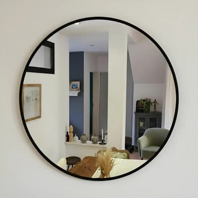 Cuantoarte Espejo Redondo 60 Cm Circular Decorativo Marco Negro Pvc Cuantoarte Ideal Baño Living Premium Durade