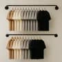 Decorshop Kit X 2 Percheros Barral Pared Industrial Hierro 1 Mt Negro Negro