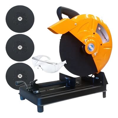 Lüsqtoff Sierra Sensitiva Lusqtoff 355mm 2000w + 3 Discos + Lentes De Seguridad Cortadora Cm-14k