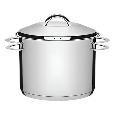 Tramontina Olla Tramontina Solar De Acero Inoxidable Con Triple Fondo, 24 Cm, 9,6 Litros Plateado