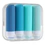 Generic Neceser De Viaje Set De Botellas Contenedores Silicona 90ml Agua Verde Agua