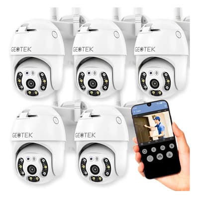 Geotek Kit 5 Camaras Seguridad Geotek 3mp Ip Wifi Exterior Domo Vision Nocturna Inteligente Deteccion De Mo