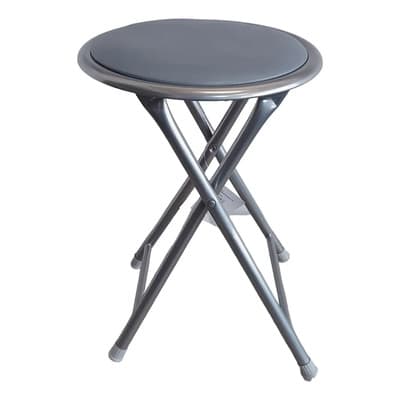 Bonux Banqueta Silla Taburete Plegable Camping Cocina Práctica Color Gris Oscuro
