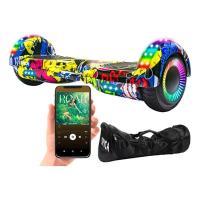 Spica Patineta Scooter Electrica Hoverboard Spica S-80 Luz Rgb Parlante Bluetooth Color Amarillo