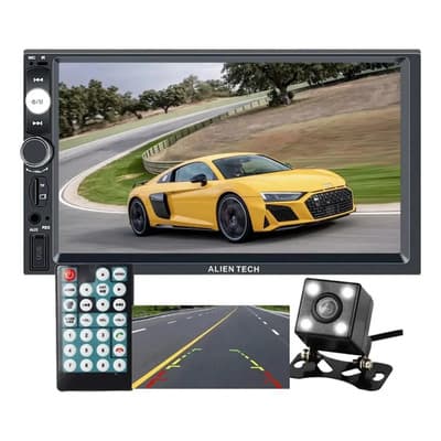 Alien Tech Stereo Auto Doble Din Pantalla Tactil Mirrorlink Camara Rev Negro