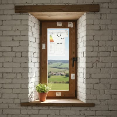 Nexo Ventana Raja Abrir Pvc Nexo Doble Vidrio Dvh Roble 45x60 Cm Marrón Claro