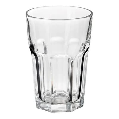 Durax Set De 12 Vasos Facetado 400ml Vidrio Transparentes Durax Blanco