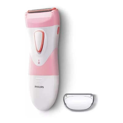 Philips Afeitadora Electrica Philips Hp6306 Rasura Femenina A Pila Color Rosado/blanco