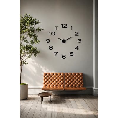 Poloniadeco Reloj Moderno Xl 60 Cms Decoración Modelo Classic Negro