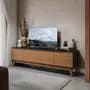 Kappesberg Rack Mueble De Tv Kappesberg 180cm Hasta 75 Pulgadas Con 3 Puertas Color Negro Y Canela Black Matte/
